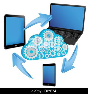 Datenaustausch zwischen elektrischen Geräten Stock Vektor