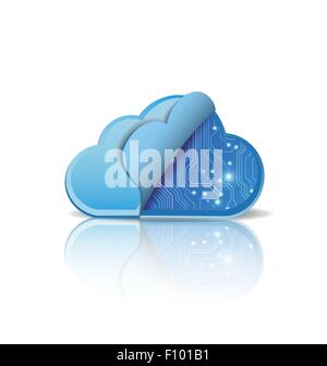 Cloud computing mit Elektronikeinsatz Stock Vektor