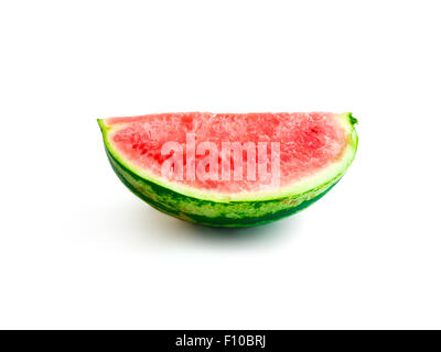 Isolierte Stück Wassermelone ohne Samen, Quartal sideview Stockfoto