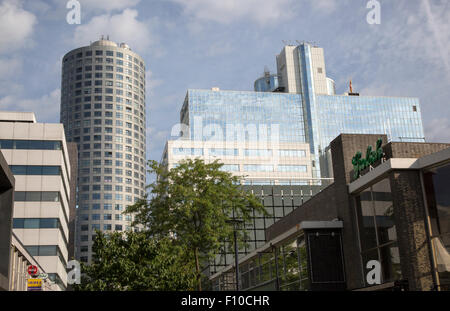 Moderne Bürogebäude Hochhäuser in zentralen Rotterdam, Niederlande Stockfoto