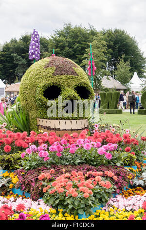 Am Tag der Dahlie Blumenbeet Garten Anzeige von Birmingham City Council bei RHS Cheshire Flower Show Tatton Park, England, UK Stockfoto