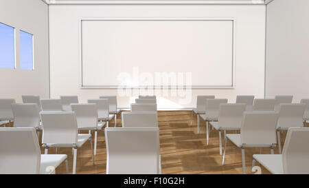 Klassenzimmer und Tafel an der Wand Stockfoto