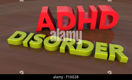 ADHS-Störung 3d Text und Boden Stockfoto