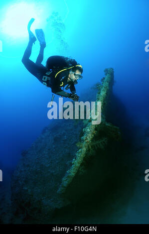 Rotes Meer, Ägypten. 15. Oktober 2014. Schiffswrack '' SS Dunraven'', Rotes Meer, Ägypten © Andrey Nekrassow/ZUMA Wire/ZUMAPRESS.com/Alamy Live-Nachrichten Stockfoto