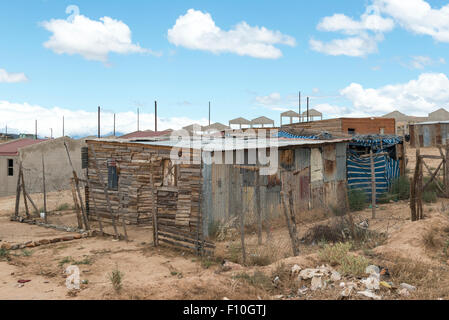 Schuppen in einem Township in Oudtshorn, Western Cape, Südafrika Stockfoto