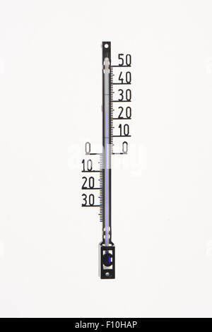 Thermometer mit Celsius Skala isolierten auf weißen Hintergrund Stockfoto