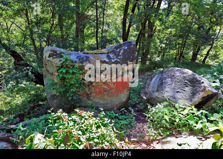 Gemalte Felsen Van Cortlandt Park Bronx New York Stockfoto