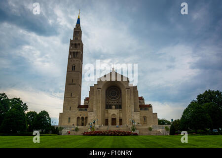 Die Basilica des nationalen Schreins der Unbefleckten Empfängnis in Washington, DC. Stockfoto