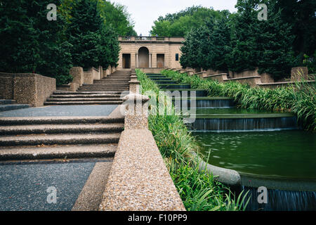 Kaskadenbrunnen im Meridian Hill Park in Washington, DC. Stockfoto