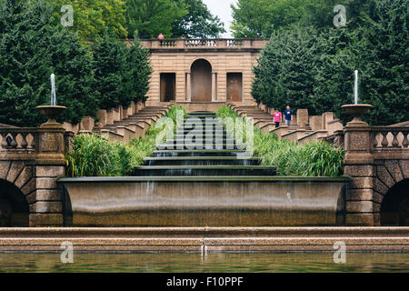 Kaskadenbrunnen im Meridian Hill Park in Washington, DC. Stockfoto