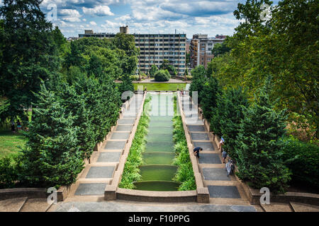 Kaskadenbrunnen im Meridian Hill Park in Washington, DC. Stockfoto