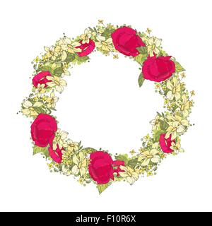 Aquarell Blumen Kranz Stock Vektor