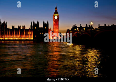 Big Ben London UK Hauptstadt Uhrturm Großbritannien in der Nacht Stockfoto