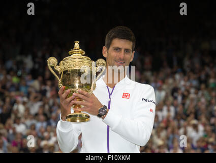 Novak Djokovic (SRB), Wimbledon Championships 2015, London, England. Stockfoto