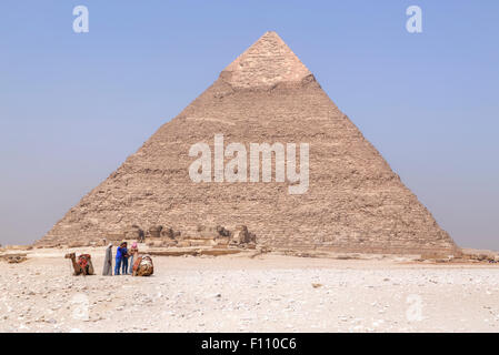 Pyramide des Chephren, Gizeh, Kairo, Ägypten, Afrika Stockfoto