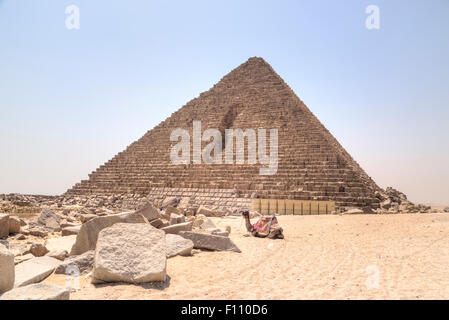 Pyramide des Mykerinos, Gizeh, Kairo, Ägypten, Afrika Stockfoto