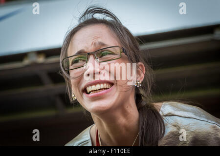 Katrien Meire Charlton Athletic CEO im Tal Stadium in Südost-London. Stockfoto