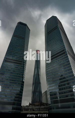 Shanghai Center Building und IFC Mall in Pudong Stockfoto