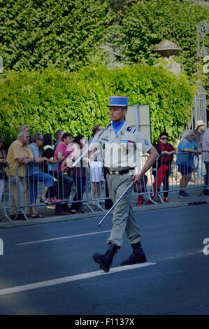 14. Juli-Parade in Bourges, Frankreich Stockfoto