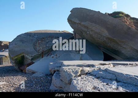 Bleibt Godwin Batterie & WW2 Verteidigung in Kilnsea, Yorkshire, England, UK Stockfoto