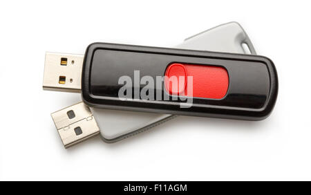 USB-Sticks auf dem weißen Hintergrund Stockfoto