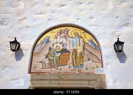 Die heilige Höhle der Apokalypse, Patmos, Dodekanes, griechische Inseln, Griechenland, Europa Stockfoto