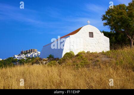 Kleine Kirche, Patmos, Dodekanes, griechische Inseln, Griechenland, Europa Stockfoto