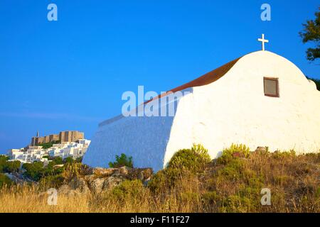 Kleine Kirche, Patmos, Dodekanes, griechische Inseln, Griechenland, Europa Stockfoto