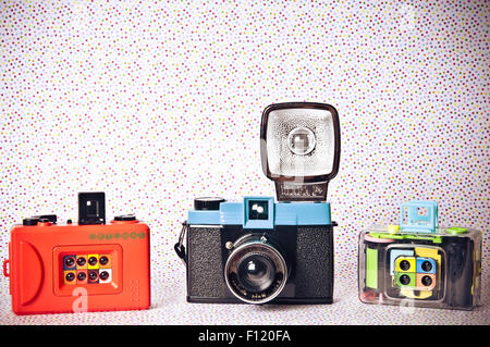 Satz von Lomography Plastikkameras Stockfoto