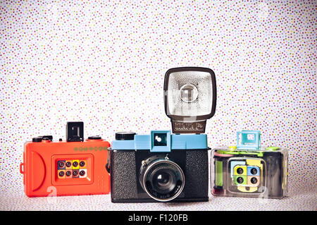 Satz von Lomography Plastikkameras Stockfoto