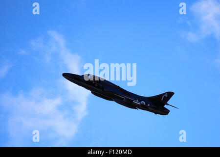 Dies ist die in Autos auf A27 in West Sussex abgestürzt während seiner Anzeige bei Shoreham zweisitziges Hawker Hunter T.Mk.7 WV372 Stockfoto