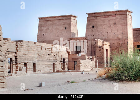 Tempel von Philae, Insel Agilkia, Nil, Assuan, Ägypten, Afrika Stockfoto