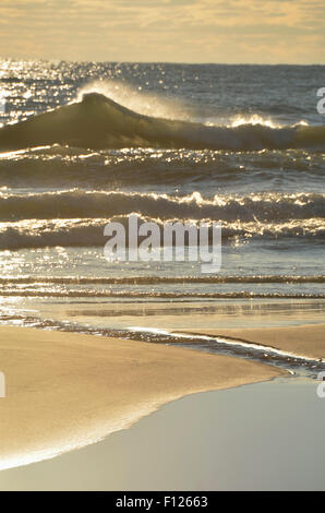 Sonnenaufgang in Waukegan Municipal Beach, Waukegan, Illinois Stockfoto