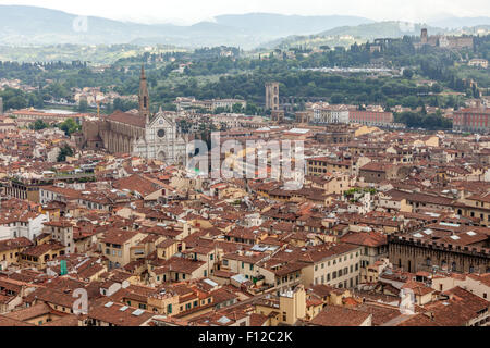Malerische Aussicht von Giottos Campanile Piazza Duomo Stockfoto