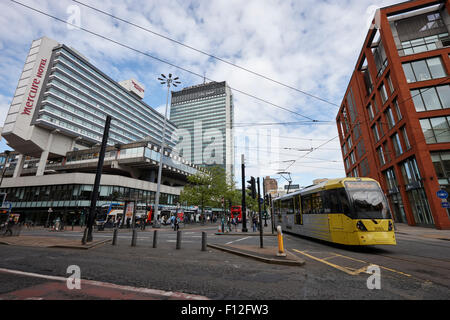 Piccadilly Gärten und Manchester City centre uk Stockfoto