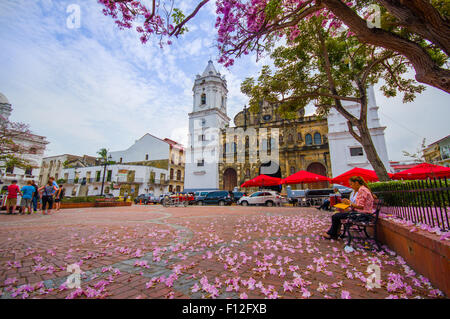 Kathedrale von Panama, Sal Felipe alten Viertel, UNESCO-Weltkulturerbe, Panama City, Panama, Mittelamerika Stockfoto