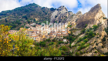 Schönen Bergdorf Castelmezzano in Basilikata, Italien Stockfoto