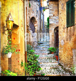 authentische italienische Dörfer - mittelalterliche Casperia Rieti Provinz Stockfoto