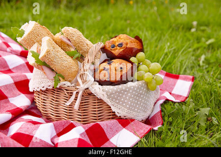 Picknick-Korb Stockfoto