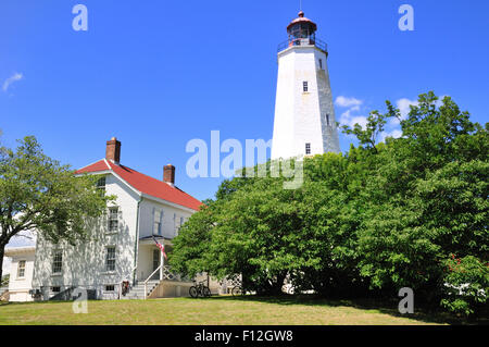 Leuchtturm und Halter Haus Sandy Hook (New Jersey) Stockfoto