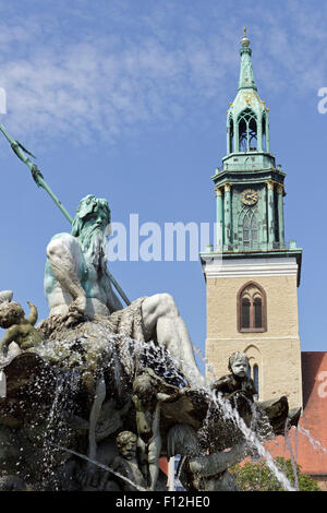 St. Marien Kirche, Alexander Platz, Berlin, Deutschland Stockfoto