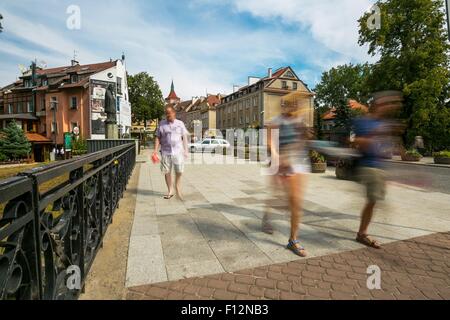 OLSZTYN, Polen - 21. August 2015: Alte Häuser von Olsztyn in Altstadt Zentrum von Olsztyn Stockfoto