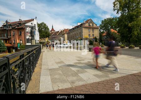 OLSZTYN, Polen - 21. August 2015: Alte Häuser von Olsztyn in Altstadt Zentrum von Olsztyn Stockfoto