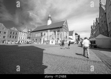 OLSZTYN, Polen - 21. August 2015: Alte Häuser von Olsztyn in Altstadt Zentrum von Olsztyn Stockfoto