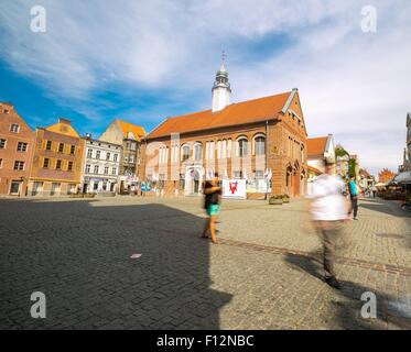 OLSZTYN, Polen - 21. August 2015: Alte Häuser von Olsztyn in Altstadt Zentrum von Olsztyn Stockfoto