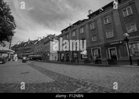 OLSZTYN, Polen - 21. August 2015: Alte Häuser von Olsztyn in Altstadt Zentrum von Olsztyn Stockfoto