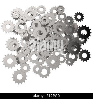 3D Zahnrad Zahnrad auf weißem Hintergrund Stockfoto