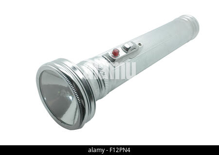 Alte Metall, Silber Taschenlampe Stockfoto
