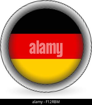Deutschland-Flagge-Taste auf einem weißen Hintergrund. Vektor-Illustration. Stock Vektor