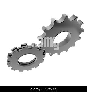 3D Zahnrad Zahnrad auf weißem Hintergrund Stockfoto